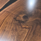 120inch book-match black walnut wood dining table for 10 people