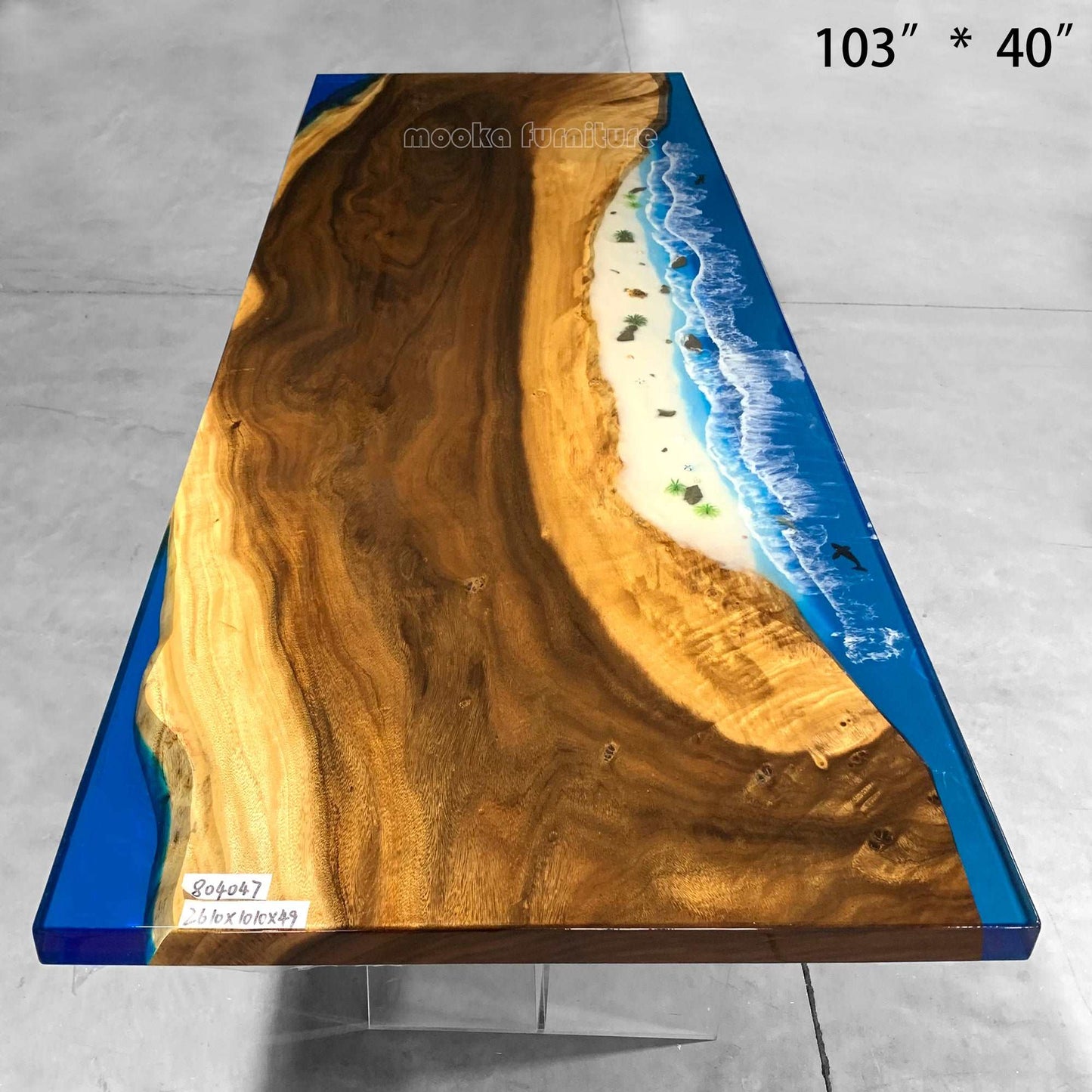 Resin Wood Dining Table - MOOKAFURNITURE