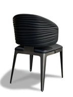 Sybilla chair with elegant wave textured backrest - MOOKA FURNITURE
