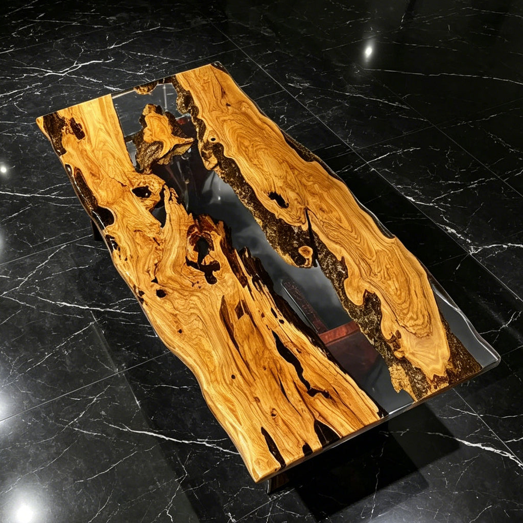 Luxury Italian olive wood river table heirloom table dining table for 6-8 seats