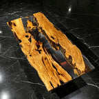 Luxury Italian olive wood river table heirloom table dining table for 6-8 seats