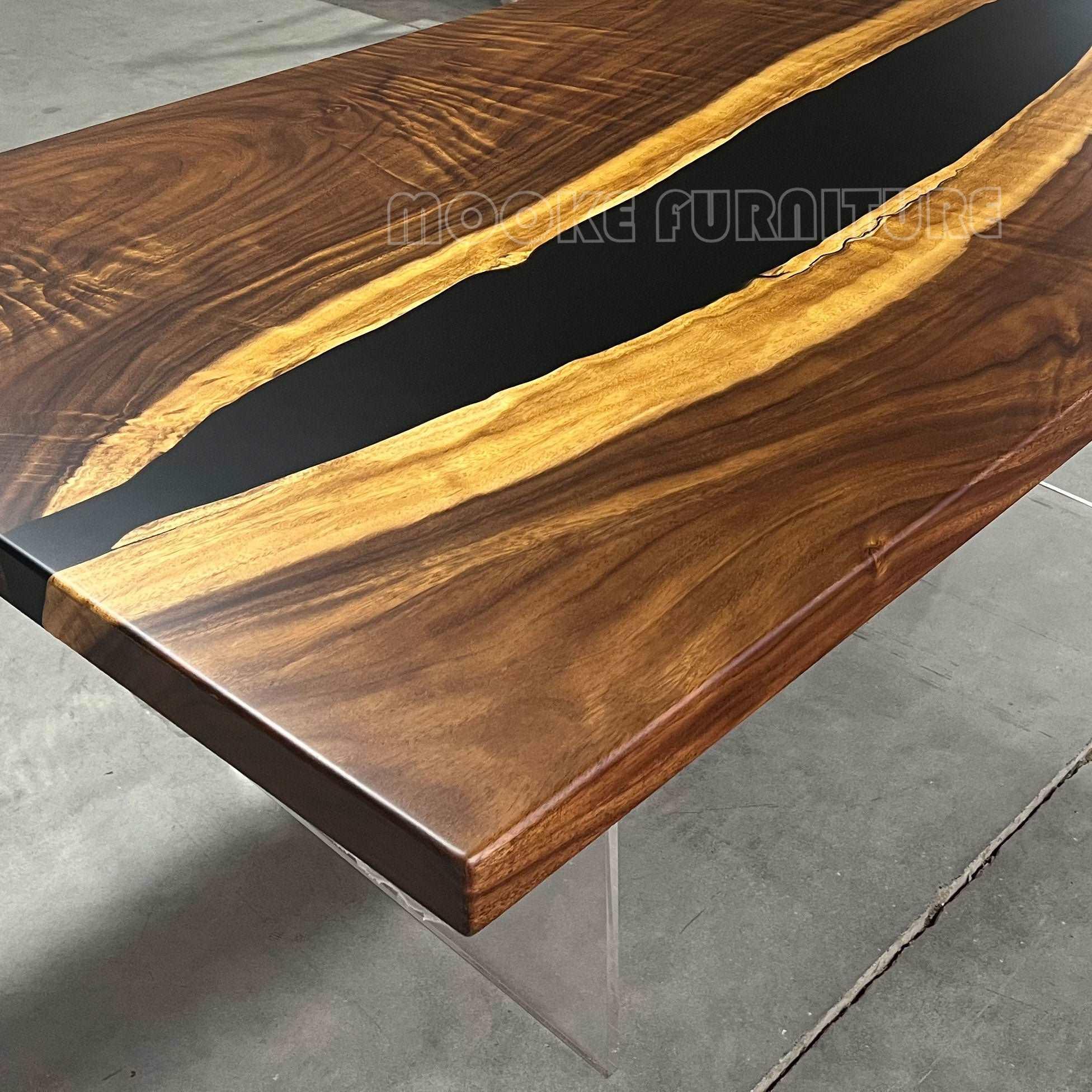 Artistry wood epoxy river table for 6-8 people - MOOKA FURNITURE