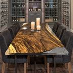 Luxury single wood epoxy river table for 6-8 person - MOOKA FURNITURE