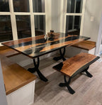 Metal Table Legs - 418 Curva - 26W, 28H inch - Set of 2 pcs - Flowyline - MOOKA FURNITURE