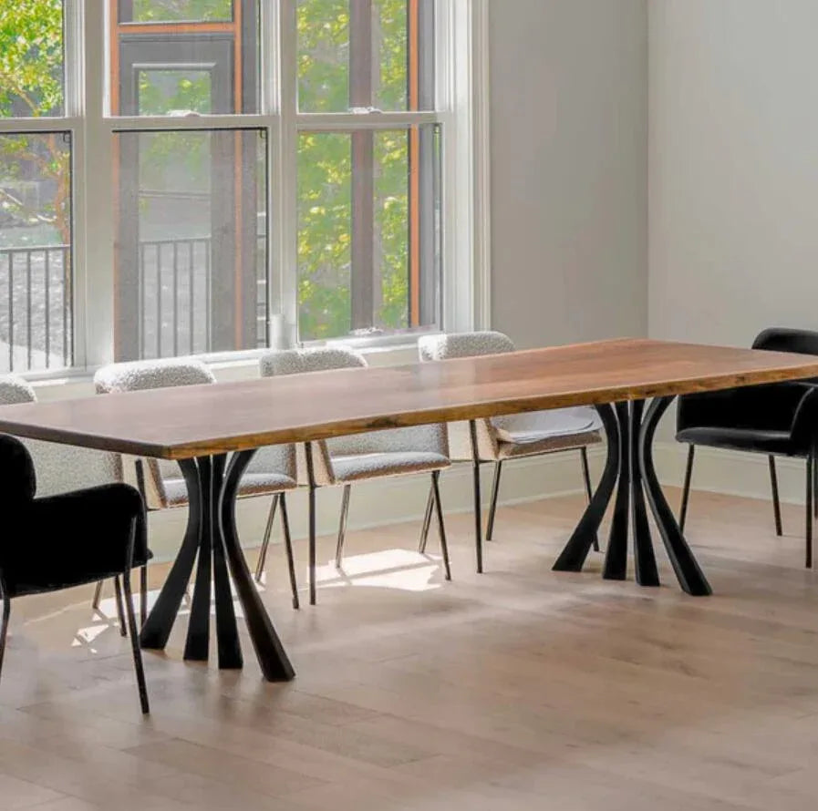 Metal Table Legs - 420 Akro - 24W, 28H inch - Set of 2 pcs - Flowyline - MOOKA FURNITURE