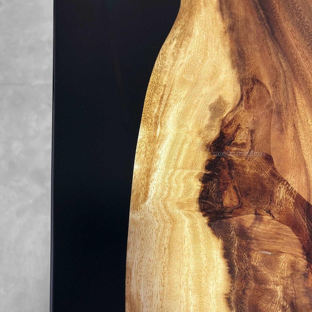 Multicolor epoxy with ocean theme wood dining table for 8 or 10 people - MOOKA FURNITURE