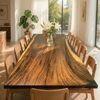 145 inch long large size for 12 person solid wood black epoxy river table 12 feet long communal dining table