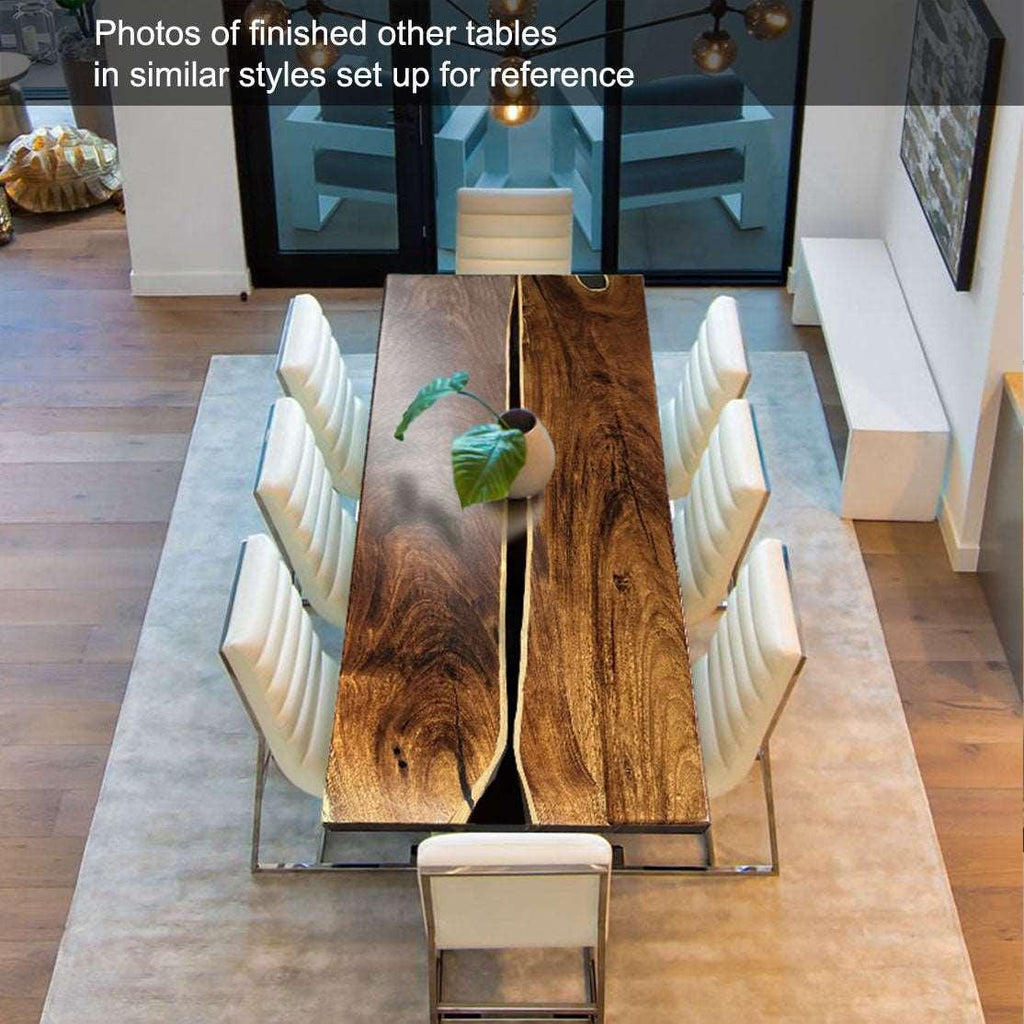 Luxury Living Handcrafted river table for 6-8 people - MOOKA FURNITURE