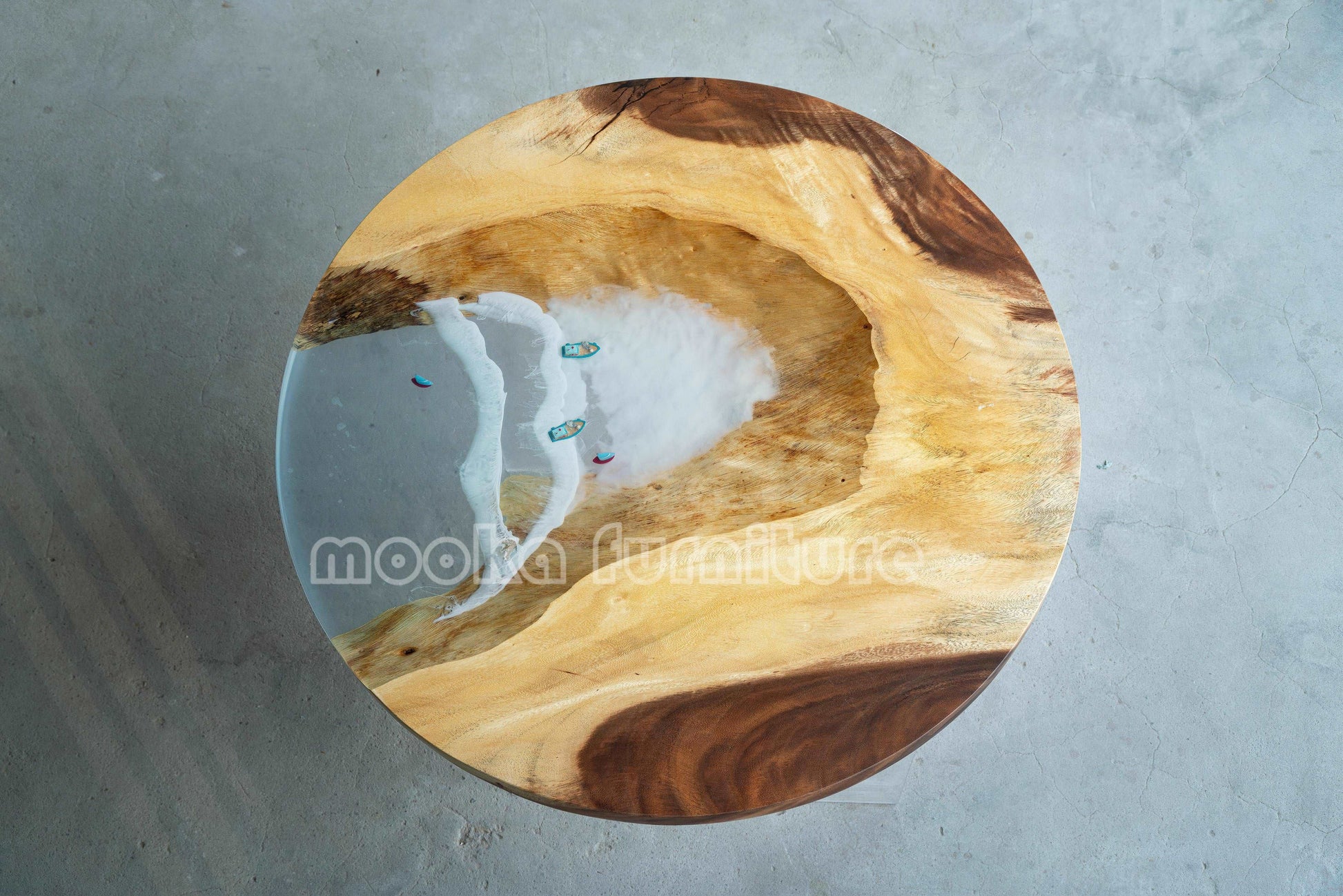 Resin Wood Coffee Table - MOOKAFURNITURE