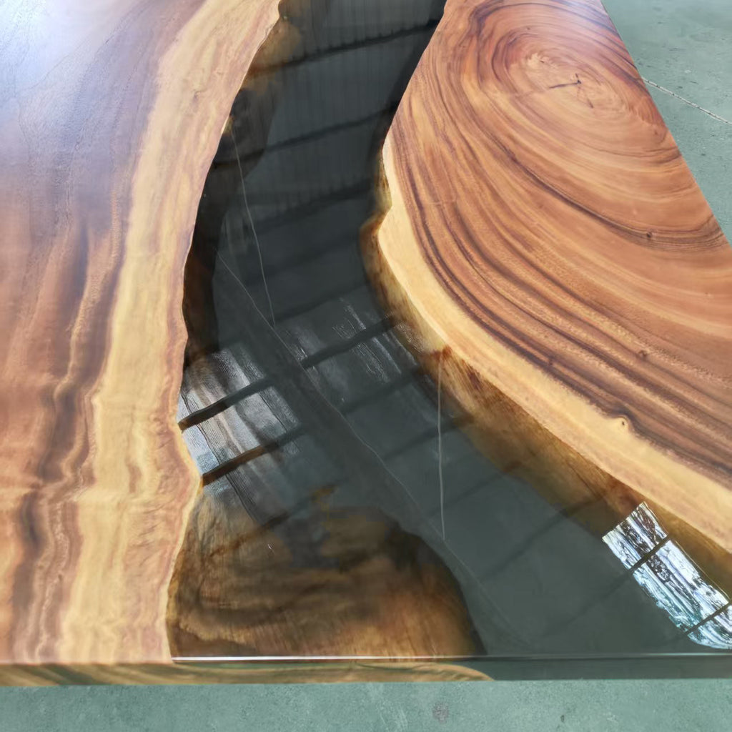 Luxury 12ft organic wood live edge  river table heirloom quality gigantic dining table