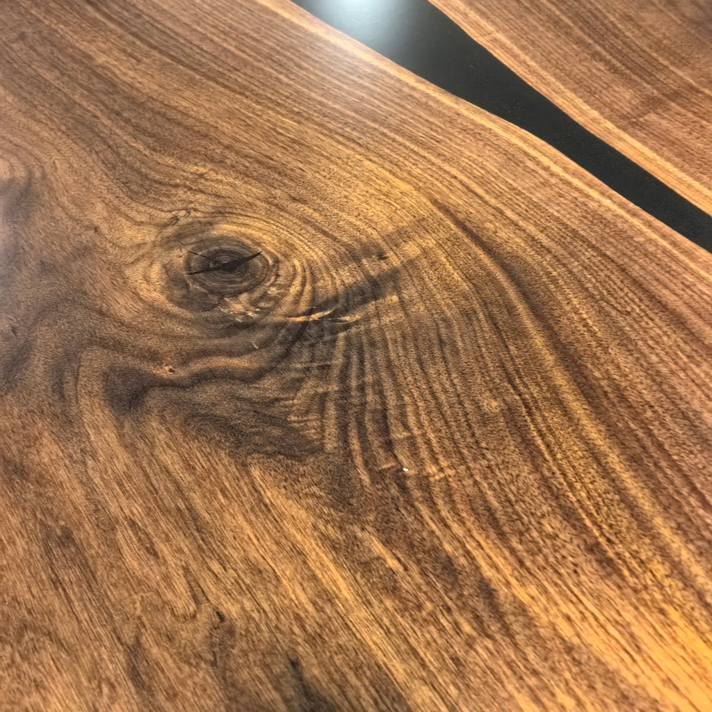 120inch book-match black walnut wood dining table for 10 people