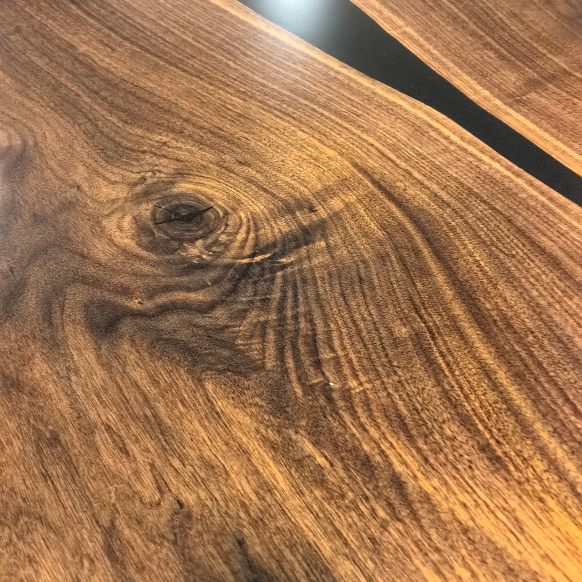 120inch book-match black walnut wood dining table for 10 people
