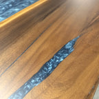 Metallic ocean blue resin river table 10-12 person dining table - MOOKA FURNITURE