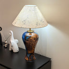 Hand-carved one-of-a-kind Burl Wood Resin table Lamp