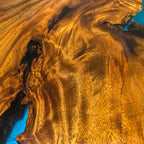 Unique stylish blue epoxy wood dining table for 8-10 people - MOOKA FURNITURE