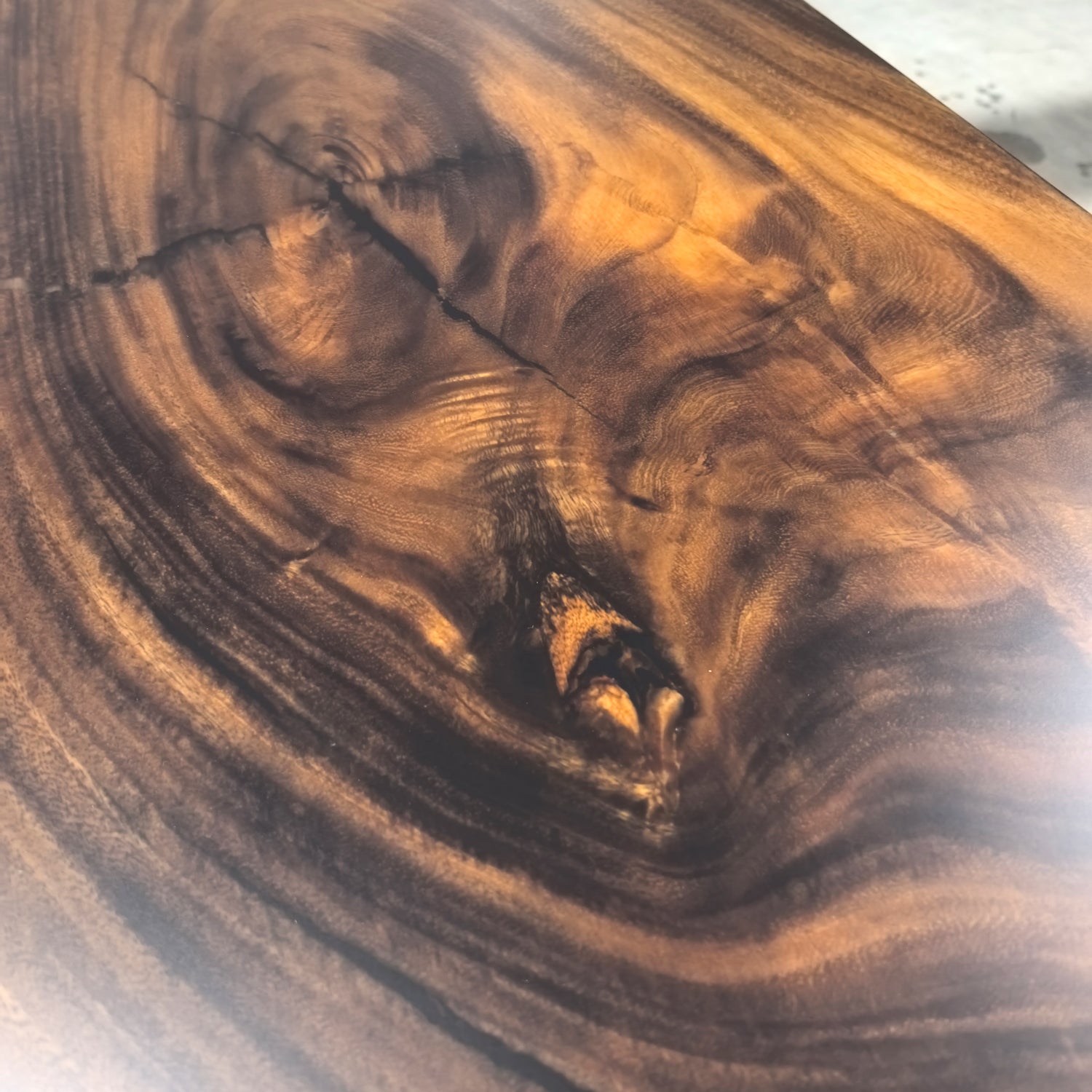 Dark brown solid wood river dining table for 8-10 people