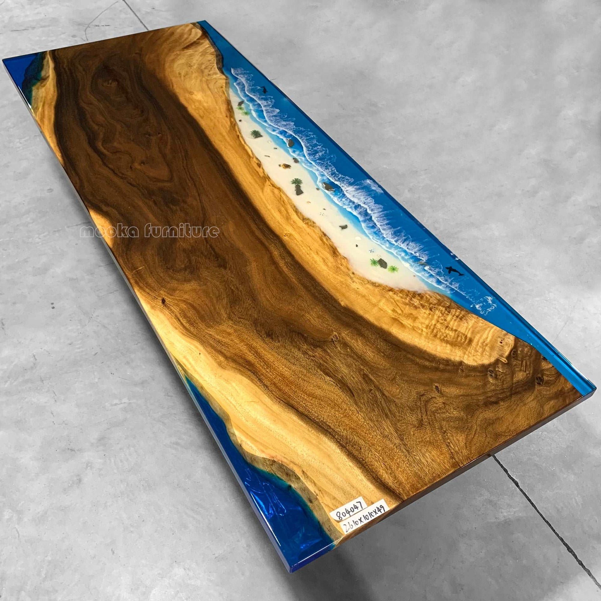 Resin Wood Dining Table - MOOKAFURNITURE