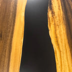 120 inch black resin river in middle wood dining table for 10-12 people - MOOKA FURNITURE