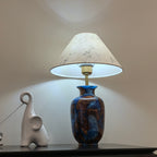 Hand-carved one-of-a-kind Burl Wood Resin table Lamp