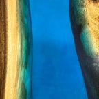 Luxury natural wood with blue epoxy dining river table for 6-8 people - MOOKA FURNITURE