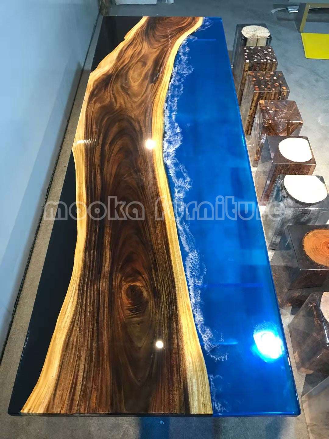 Resin Wood Dining Table - MOOKAFURNITURE