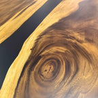 Dining table 144 inch long large size for 14 person solid wood black epoxy river table 12ft - MOOKA FURNITURE