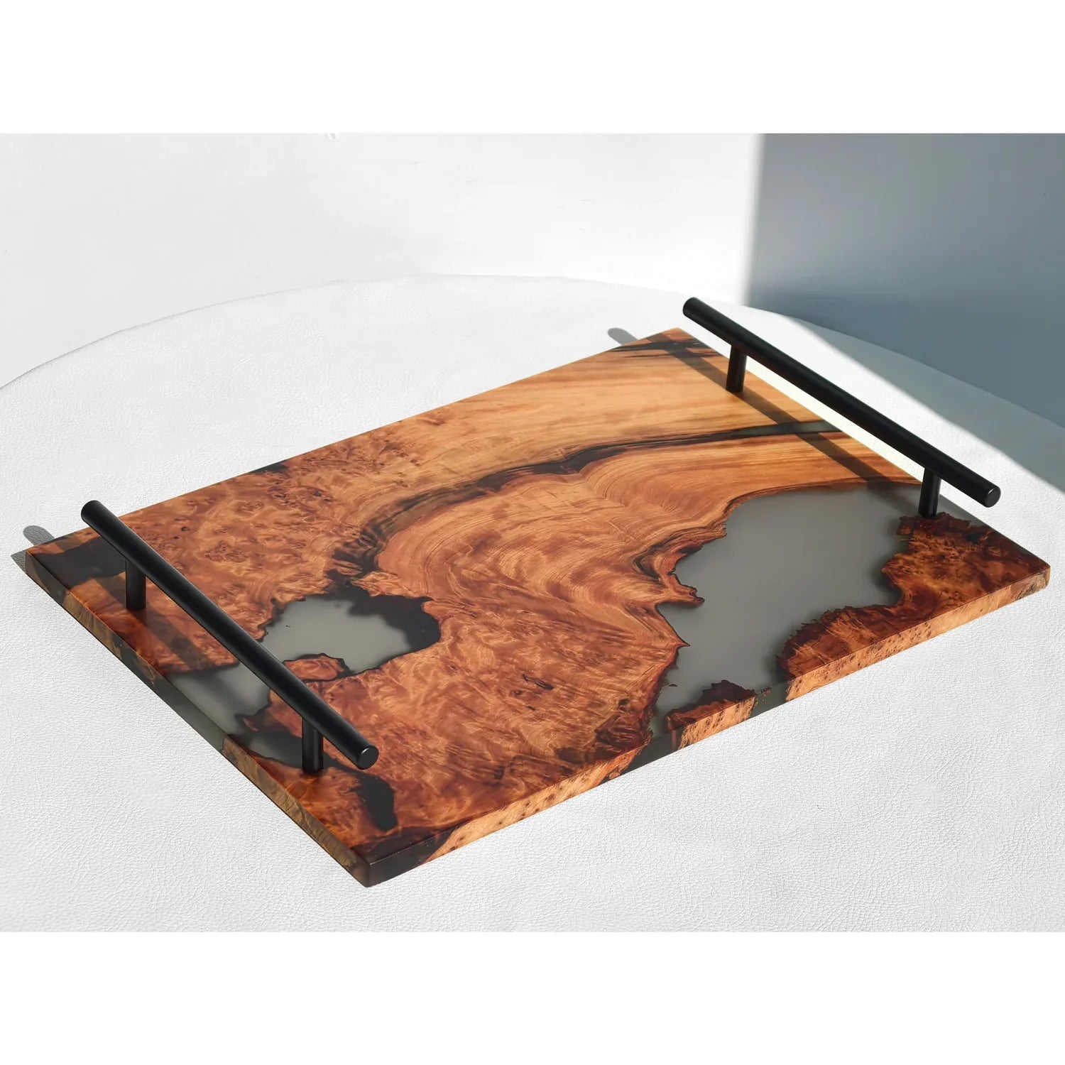 Boutique serving tray kitchen Cheese epoxy wood Board with handles best gift with gift box - MOOKA FURNITURE