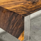 Unique stylish one piece wood epoxy waterfall coffee table - MOOKA FURNITURE