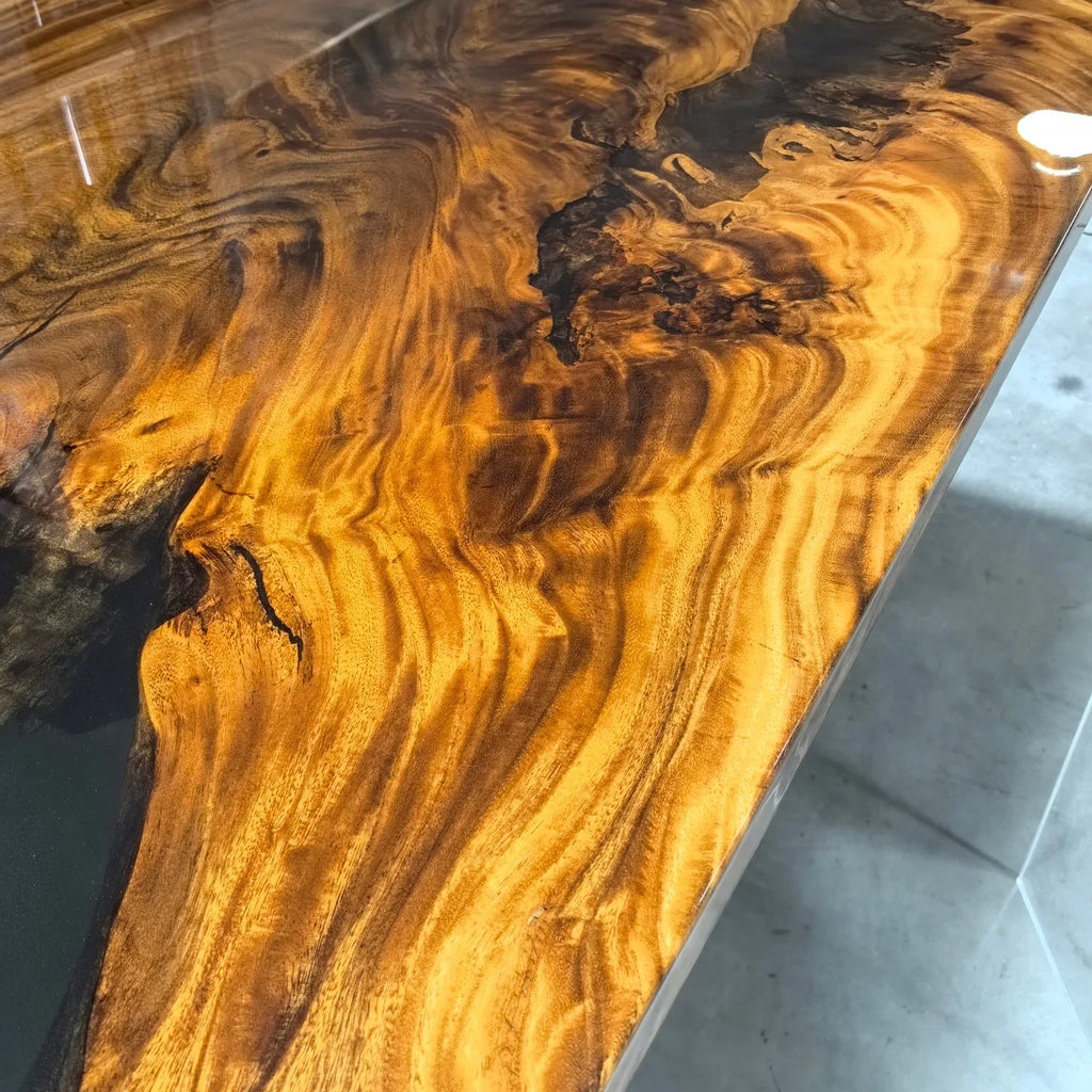 Luxury one piece wood dining room table for 8-10 person luxurious homes - MOOKA FURNITURE