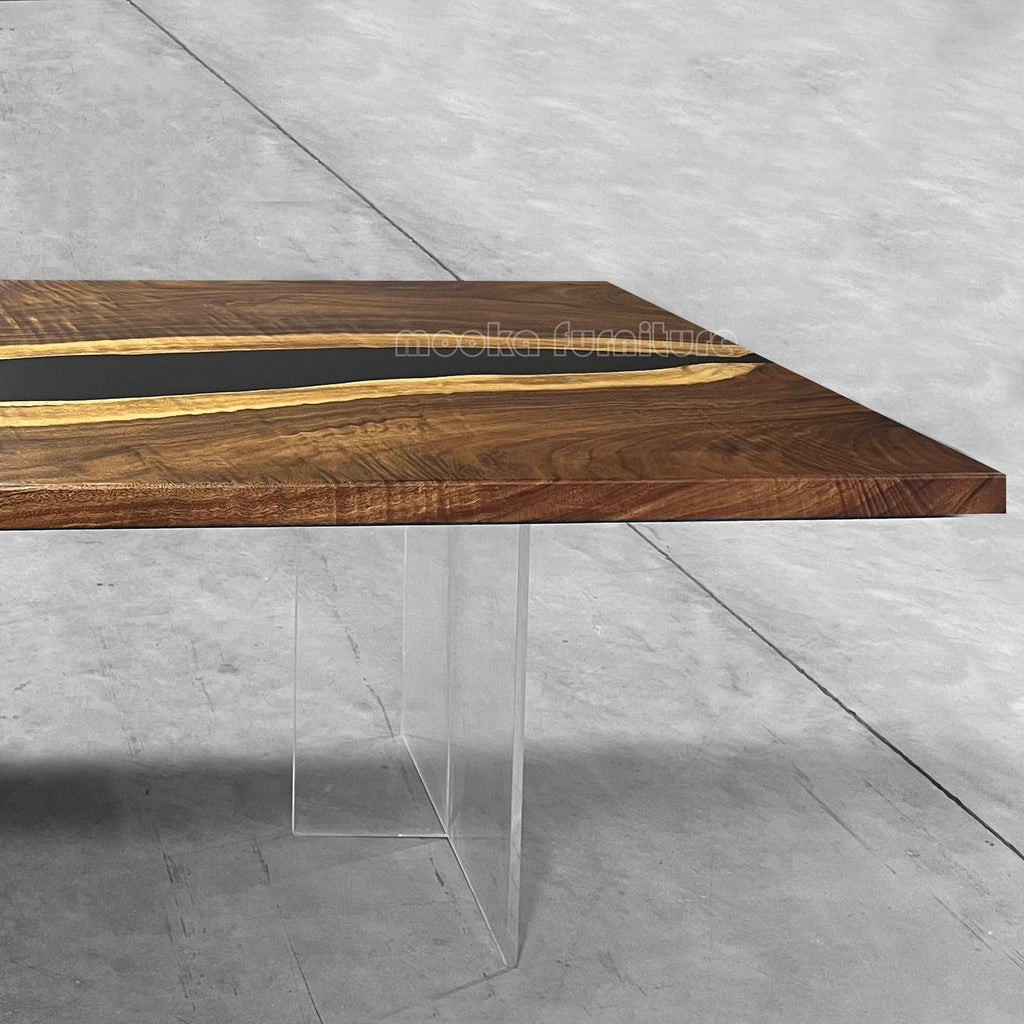 Artistry wood epoxy river table for 6-8 people - MOOKA FURNITURE