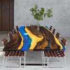 Blue epoxy river table for 10 people dining table - MOOKA FURNITURE