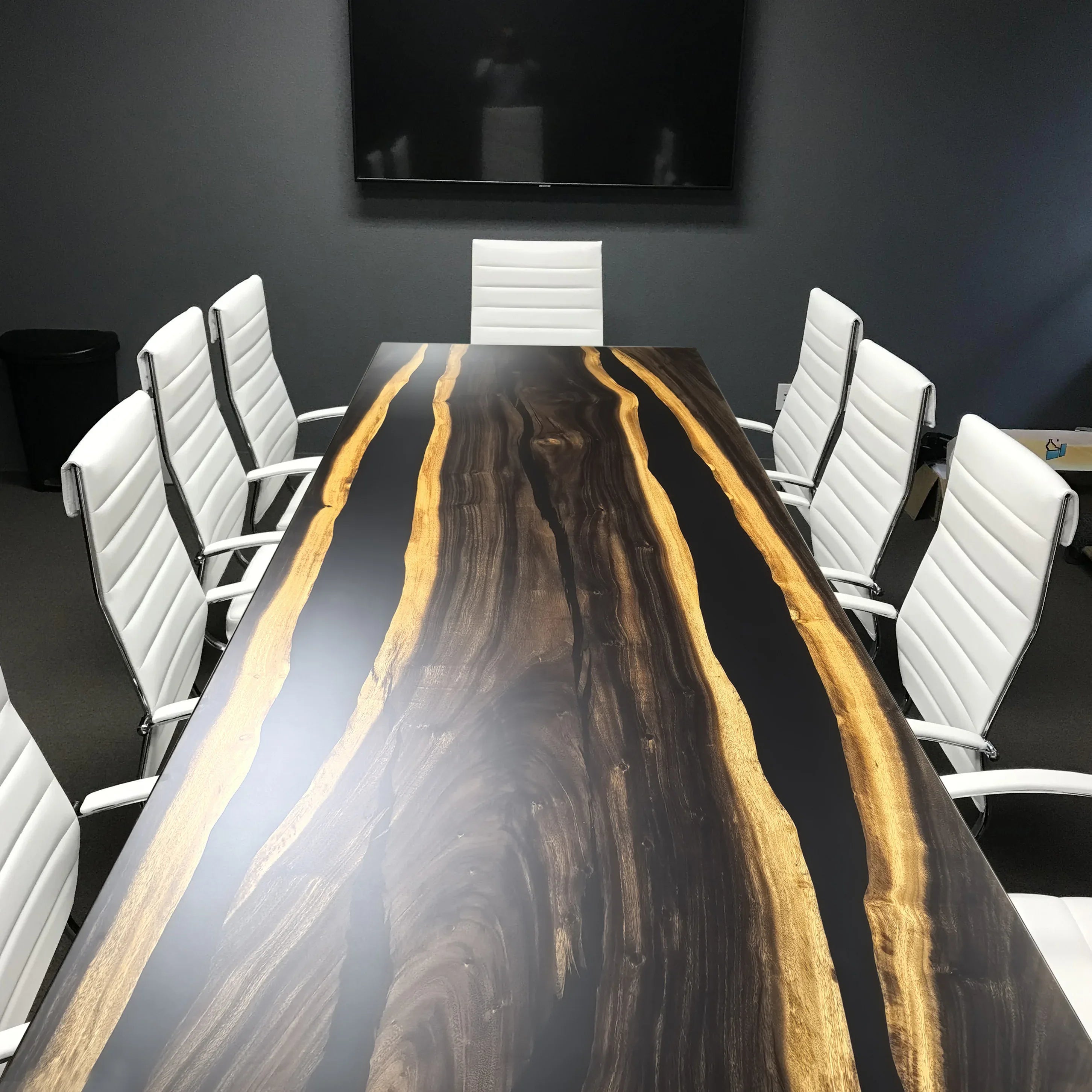 14 person conference table 144inch solid wood river table bespoke table - MOOKA FURNITURE