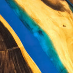 Blue epoxy river table for 10 people dining table - MOOKA FURNITURE