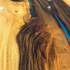 Blue epoxy river table for 10 people dining table - MOOKA FURNITURE