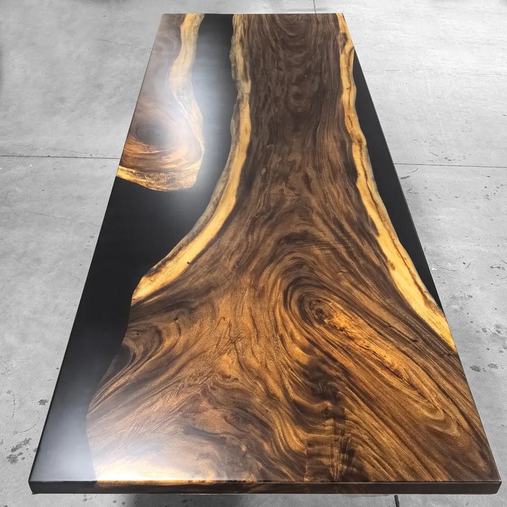 Massive Boardroom table in 12 ft for 14 people solid wood river epoxy conference table custom made - MOOKA FURNITURE