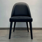 Borschely dining chair in Eco-leather and Nomad Linen black - MOOKA FURNITURE