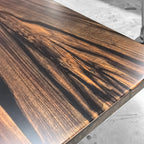 Luxury elegant black walnut slab with black epoxy dining table for 10 people