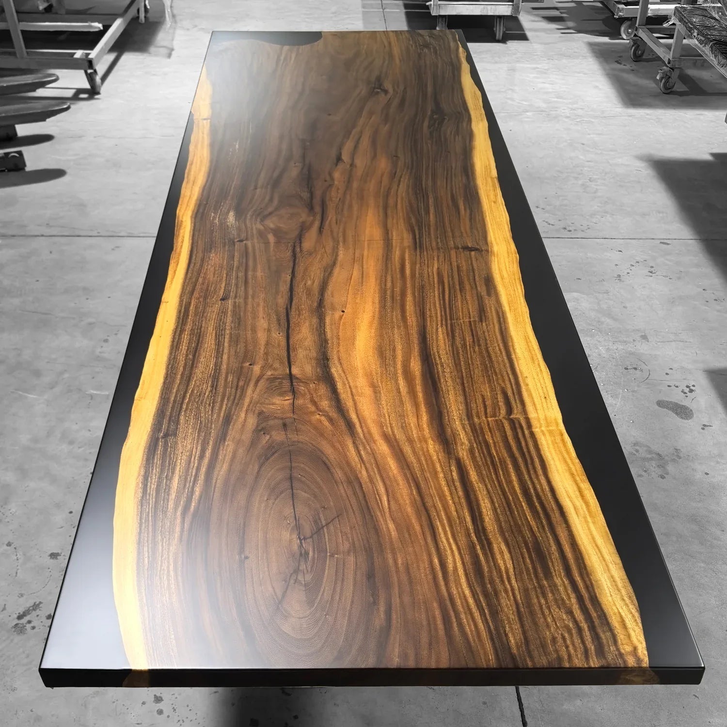 Massive Boardroom table in 12 ft for 14 people solid wood river epoxy conference table custom made - MOOKA FURNITURE