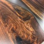 120 inch black walnut grey resin river table large dining table 10-12 seats - MOOKA FURNITURE