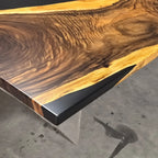 Unique stylish black epoxy wood dining table for 8-10 people - MOOKA FURNITURE