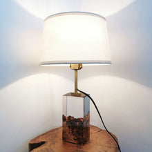 Load image into Gallery viewer, RESIN MAPLE BURL WOOD TABLE LAMP - MOOKAFURNITURE