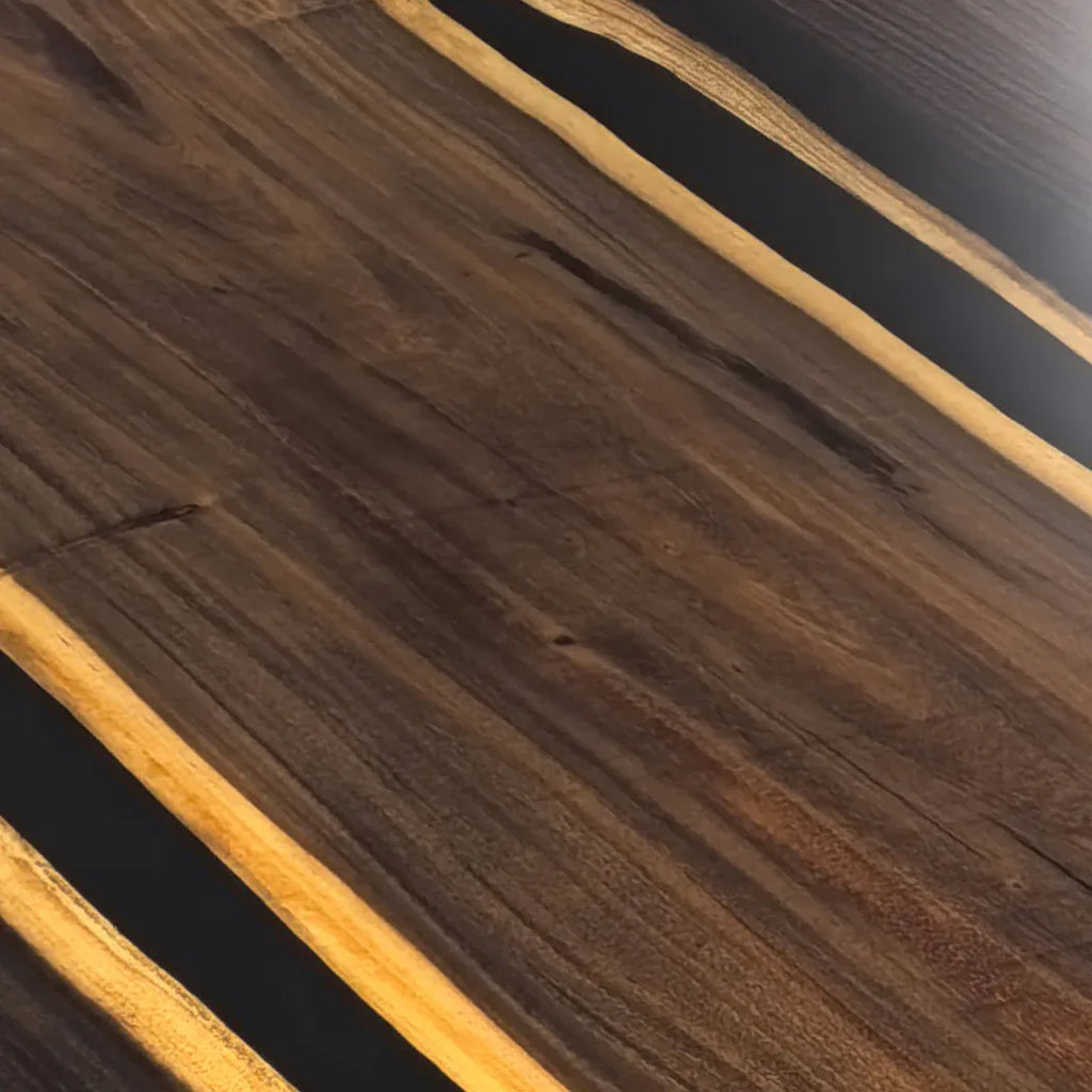 10ft office meeting table made of organic wood and black resin for conference table 10-12 people - MOOKA FURNITURE