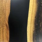 Hard wood dining table for 10 people with black river and live edge - MOOKA FURNITURE