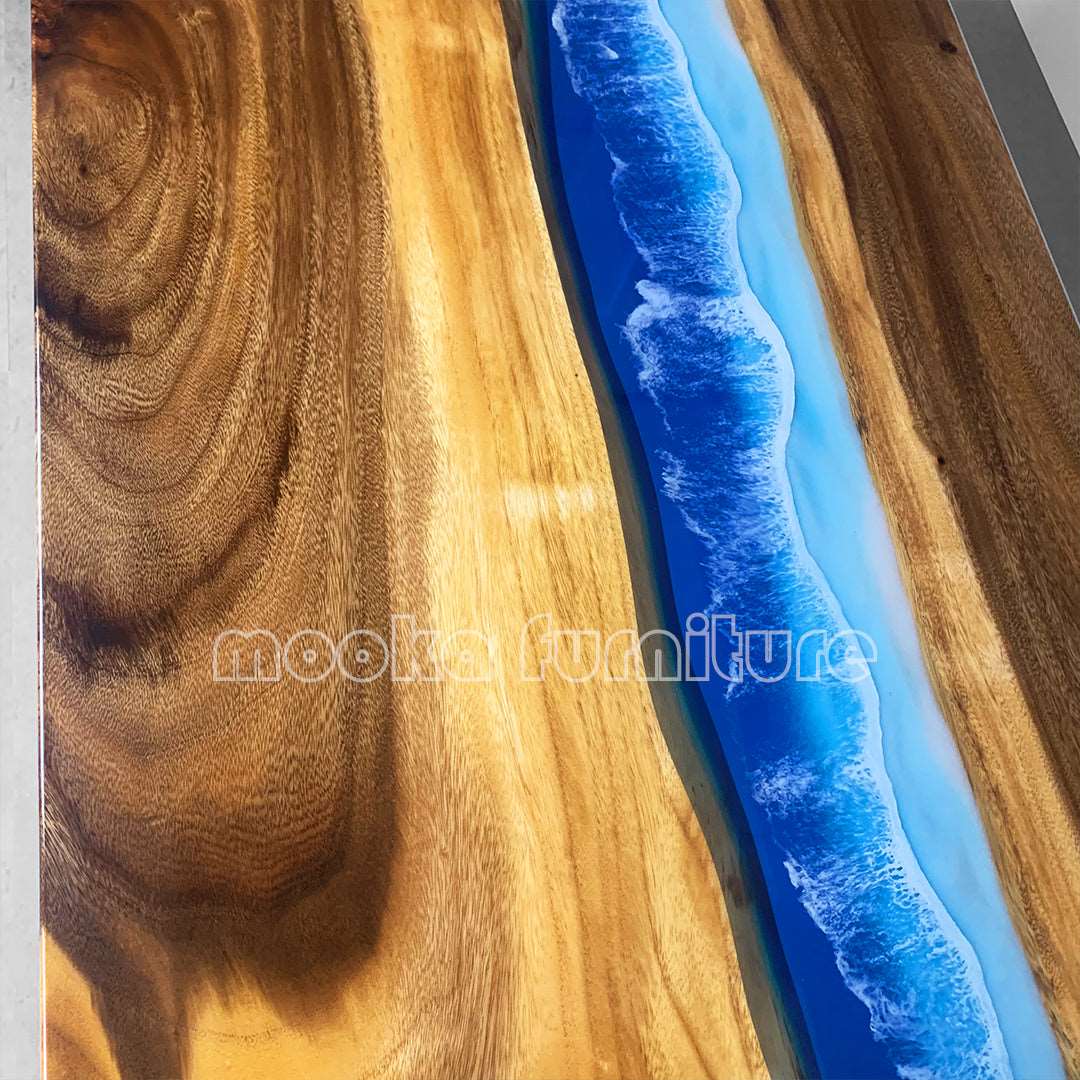 Resin Wood Dining Table - MOOKAFURNITURE