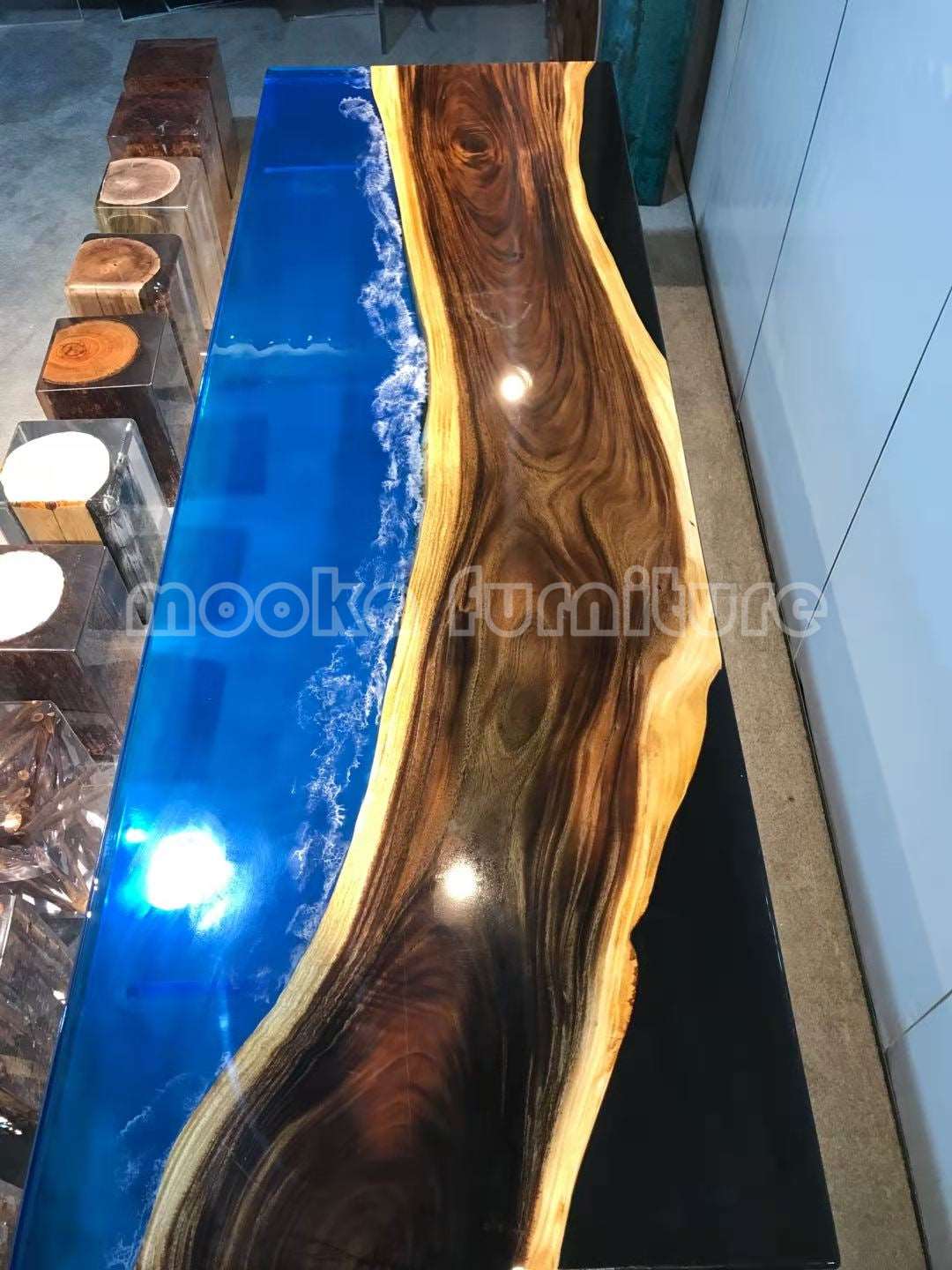 Resin Wood Dining Table - MOOKAFURNITURE