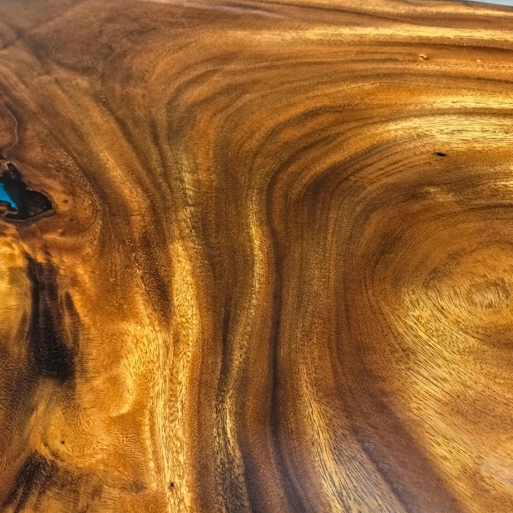 Unique stylish blue epoxy wood dining table for 8-10 people - MOOKA FURNITURE