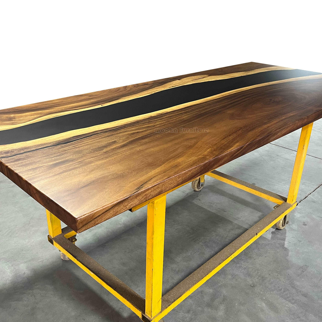 Unique handcraft wood river dining table for 8 seats - MOOKA FURNITURE