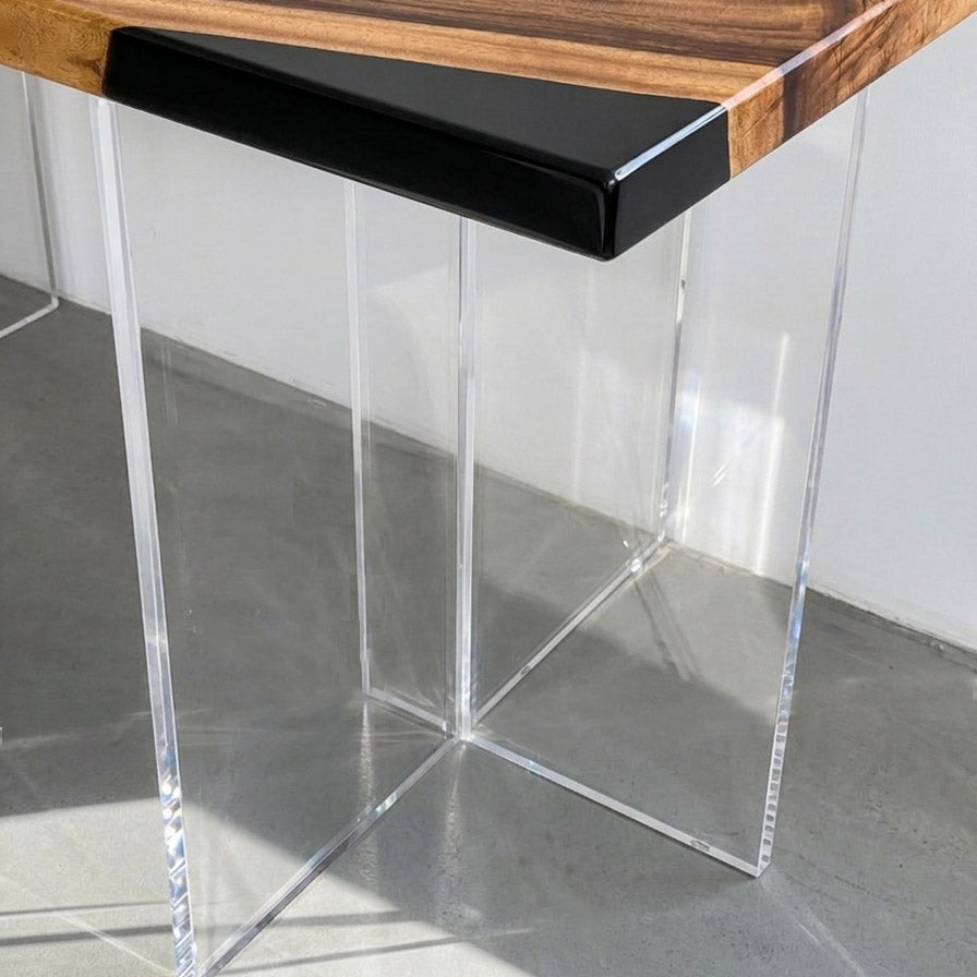 The Ultra Clear Acrylic Table legs 28" height  matching to table top for 8-10 people