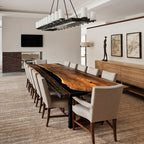 12ft Long river table for 12 people big dining room custom made wood bespoke table
