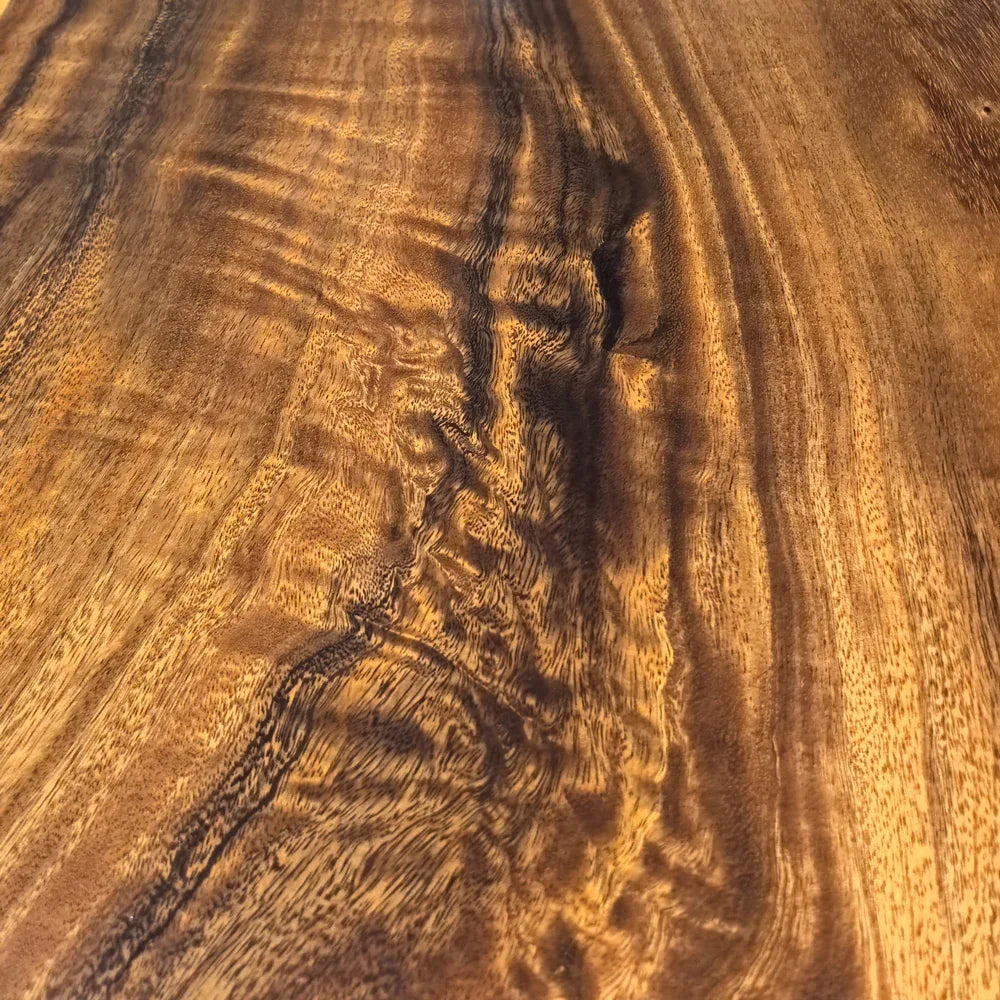 Single natural wood slab with blue epoxy dining table for 6-8 people - MOOKA FURNITURE